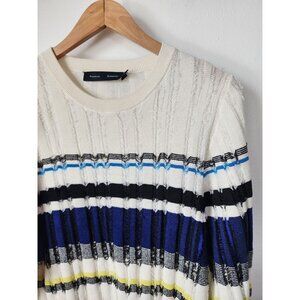 Proenza Schouler white blue stripe fil couple sweater L